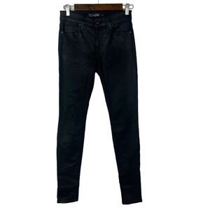 Joe's Jeans Black Mid Rise Skinny Glitter Coated Skinny Jeans 26